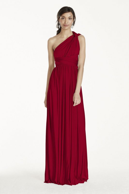 Long Jersey Style-Your-Way 2 Tie Bridesmaid Dress W10502