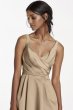 Short Satin Bridesmaid Dress with Tank Straps W10837