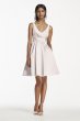 Short Satin Bridesmaid Dress with Tank Straps W10837