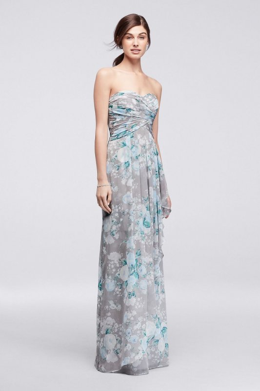 Crinkle Chiffon Dress with Cascading Skirt W10840P