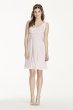 Short Illusion Tank Dress with Cascade Skirt W10844
