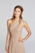 Short One Shoulder Crinkle Chiffon Dress W10941