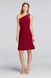 Short One Shoulder Crinkle Chiffon Dress W10941