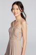 Y-Neck Ruched Bodice Crinkle Chiffon Short Dress W10943