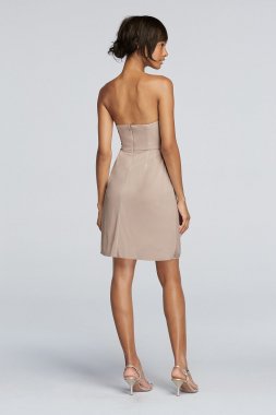 Short Strapless Mesh Dress with Sweetheart Neck W10953