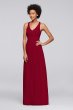 Mesh Long Bridesmaid Dress with Crisscross Back W10974