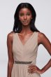 Long Mesh Dress with Beaded Waistband W11092