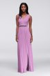 Long Mesh Dress with Beaded Waistband W11092