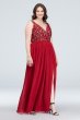 V-Neck Illusion Lace and Mesh Dress W11104
