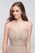 Twist Bodice Chiffon Dress with Beaded Belt W11147