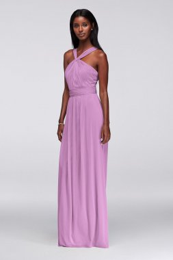 Long Y-Neck Mesh Dress W11173