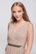 Short Mesh Dress with V-Neck and Beaded Detail W11174