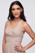 Short Mesh Bridesmaid Dress with Crisscross Back W11480