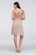 Short Mesh Bridesmaid Dress with Crisscross Back W11480