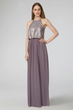 Hannah Sequin and Chiffon Bridesmaid Dress Donna W2443MDB