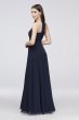 Chiffon Keyhole Bridesmaid Dress with Cutaway Back W60000