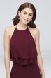 Tiered Ruffle Chiffon High-Neck Bridesmaid Dress W60006