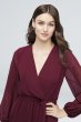 Long Sleeve Chiffon Faux-Wrap Dress W60041