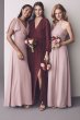 Long Sleeve Chiffon Faux-Wrap Dress W60041
