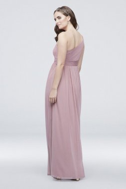 Micro-Pleated Mesh One-Shoulder Dress W60042