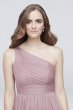 Micro-Pleated Mesh One-Shoulder Dress W60042