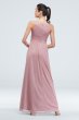 High Neck Pleated Crisscross Glitter Chiffon Dress W60093