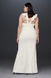 Plunging V Ruffle Strap Plus Size Crepe Gown 10982W