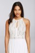 Long Halter Dress with Glitter Lace Bodice 12203