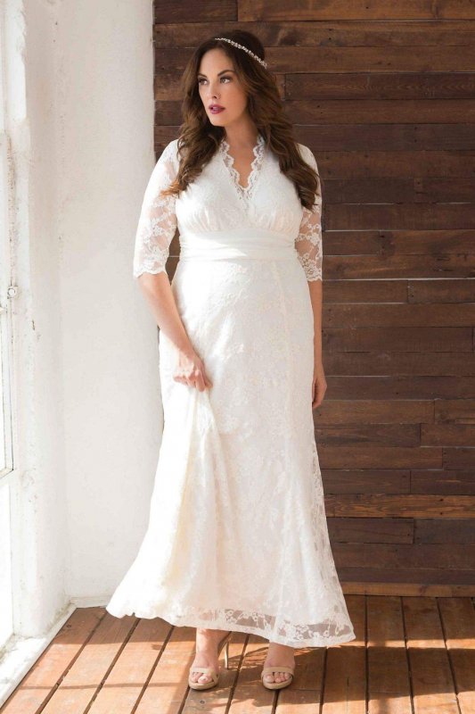 Plus Size Amour Lace Wedding Gown 14130905DB