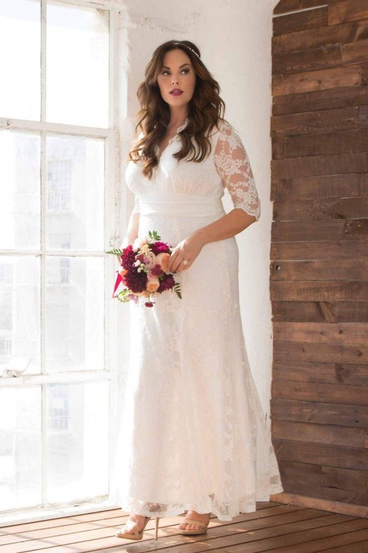 Plus Size Amour Lace Wedding Gown 14130905DB