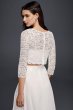 Lace Wedding Crop Top with 3/4 Length Sleeves 183599DB