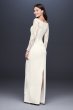 Off-the-Shoulder Long Sleeve Lace Draped Gown 184213DB