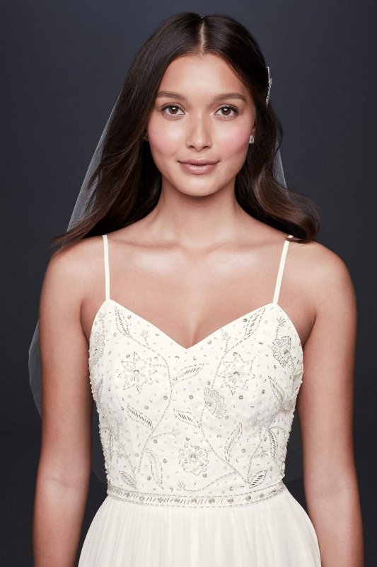 Beaded Ballerina Bodice Soft Chiffon Sheath Dress 184288DB
