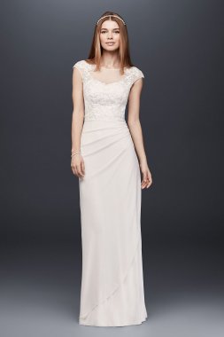 Lace Applique Illusion Mesh Sheath Dress 184336DB