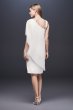 Short One-Shoulder Wedding Dress with Capelet 184599DB