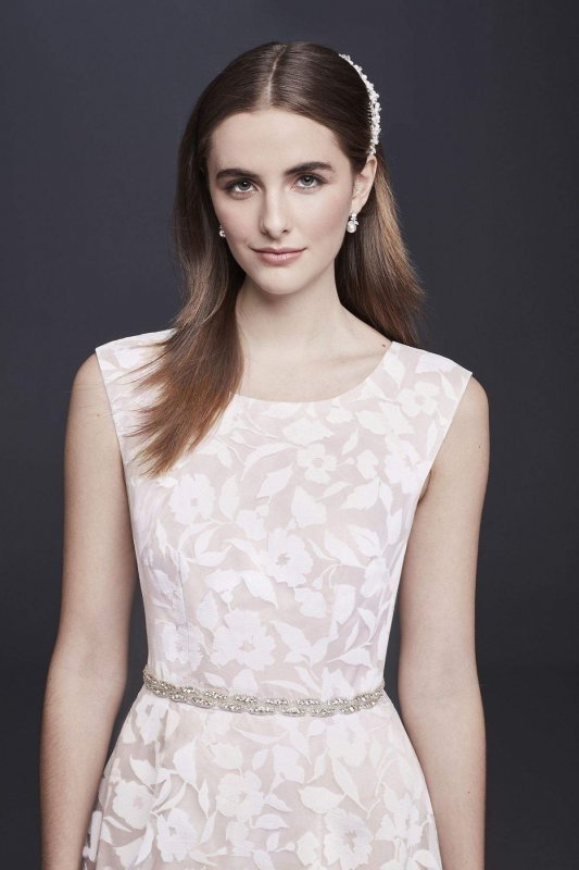 Burnout Short Wedding Dress with Cap Sleeves 184629DB