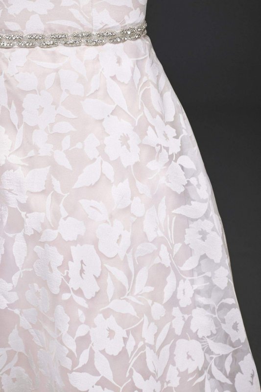 Burnout Short Wedding Dress with Cap Sleeves 184629DB
