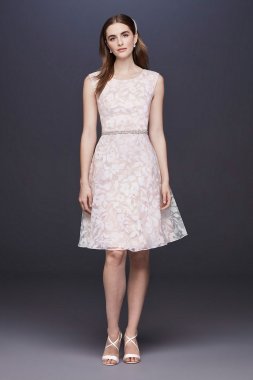 Burnout Short Wedding Dress with Cap Sleeves 184629DB