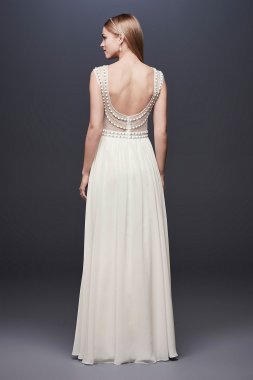 Beaded Sheath Wedding Dress with Illusion Mesh 184645DB