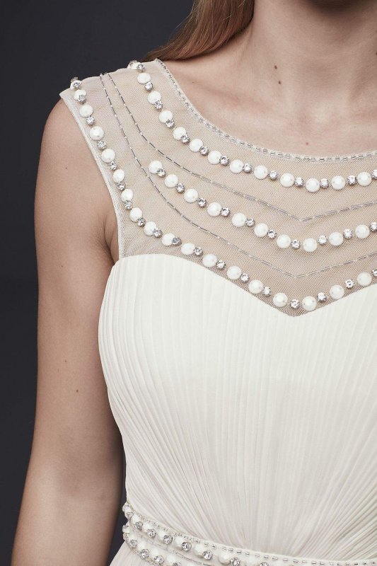 Beaded Sheath Wedding Dress with Illusion Mesh 184645DB