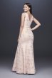 V-Neck Jacquard Mermaid Gown with Beaded Waist 184659DB