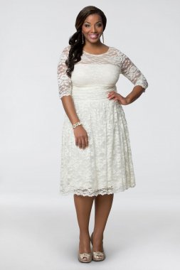 Plus Size Aurora Lace Short Wedding Dress 19130907DB