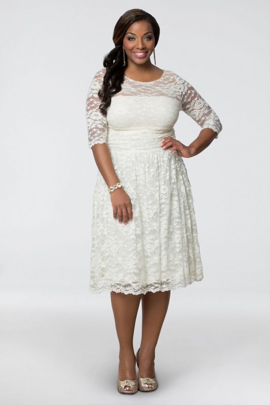 Plus Size Aurora Lace Short Wedding Dress 19130907DB