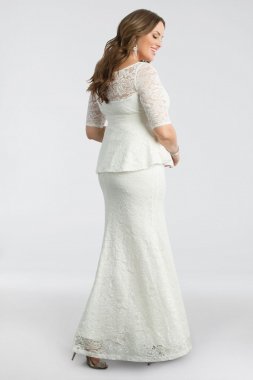 Poised Peplum Plus Size Wedding Gown 19150908