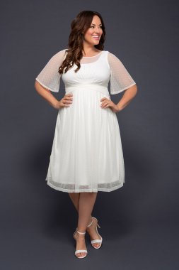 Stars A-Line Plus Size Wedding Dress 19183601