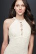 Short Halter Wedding Dress with Keyhole Cutout 21395D