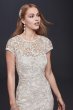 High-Neck Metallic Lace Mermaid Wedding Dress 261032