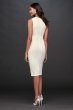Stretch Crepe Boatneck Short Dress with Cutout 261345