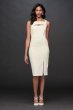 Stretch Crepe Boatneck Short Dress with Cutout 261345