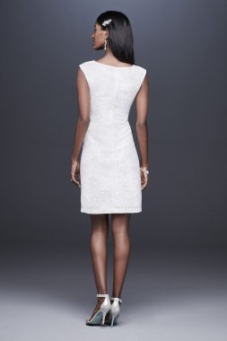 Metallic Foil-Printed Knit Short Sheath Dress 262049